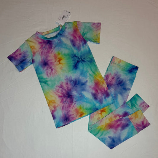 Rainbow Watercolor 2-Piece Pajama Set