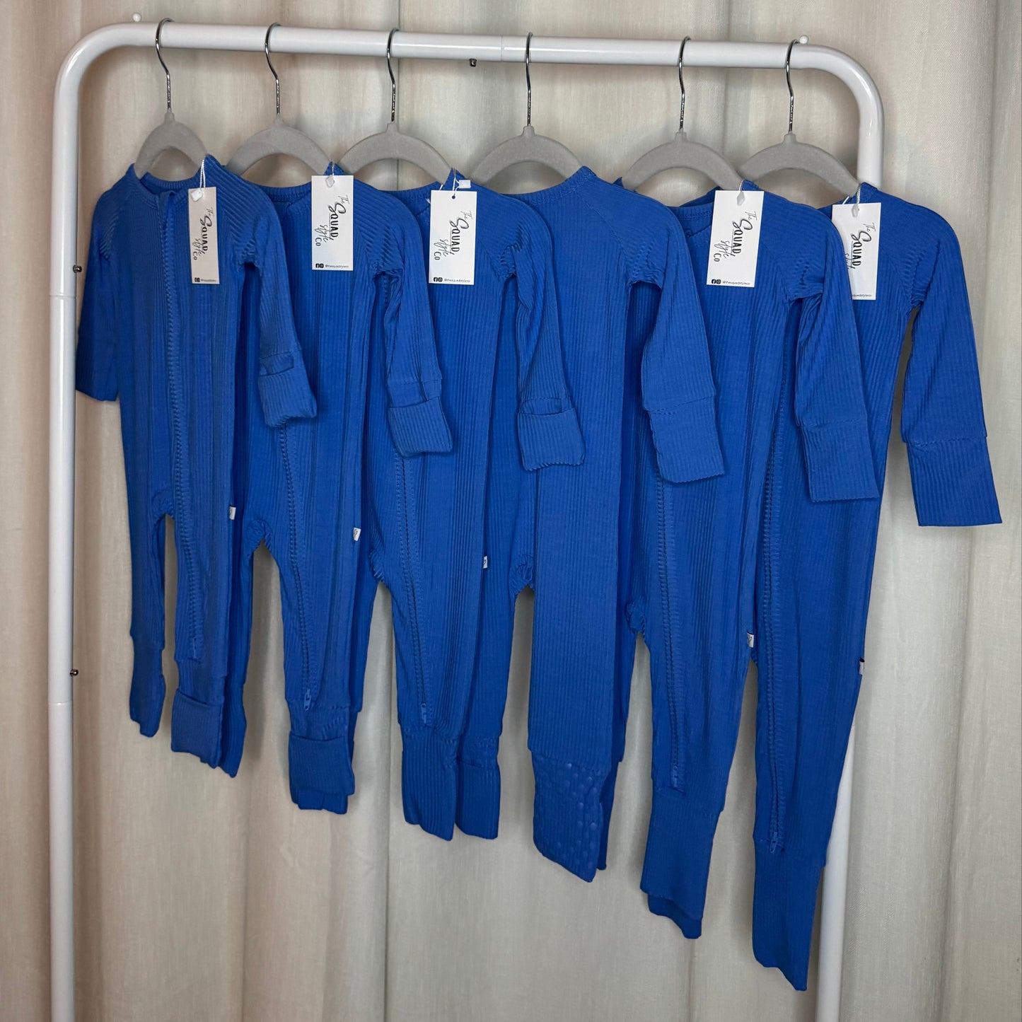Blue Ribbed Convertible Romper